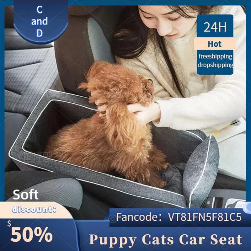 

Переносное сиденье, противоскользящее сиденье для домашних питомцев, кошек, Центральная автомобильная сумка для собак, безопасная дорожная сумка для щенков с маленьким контролем