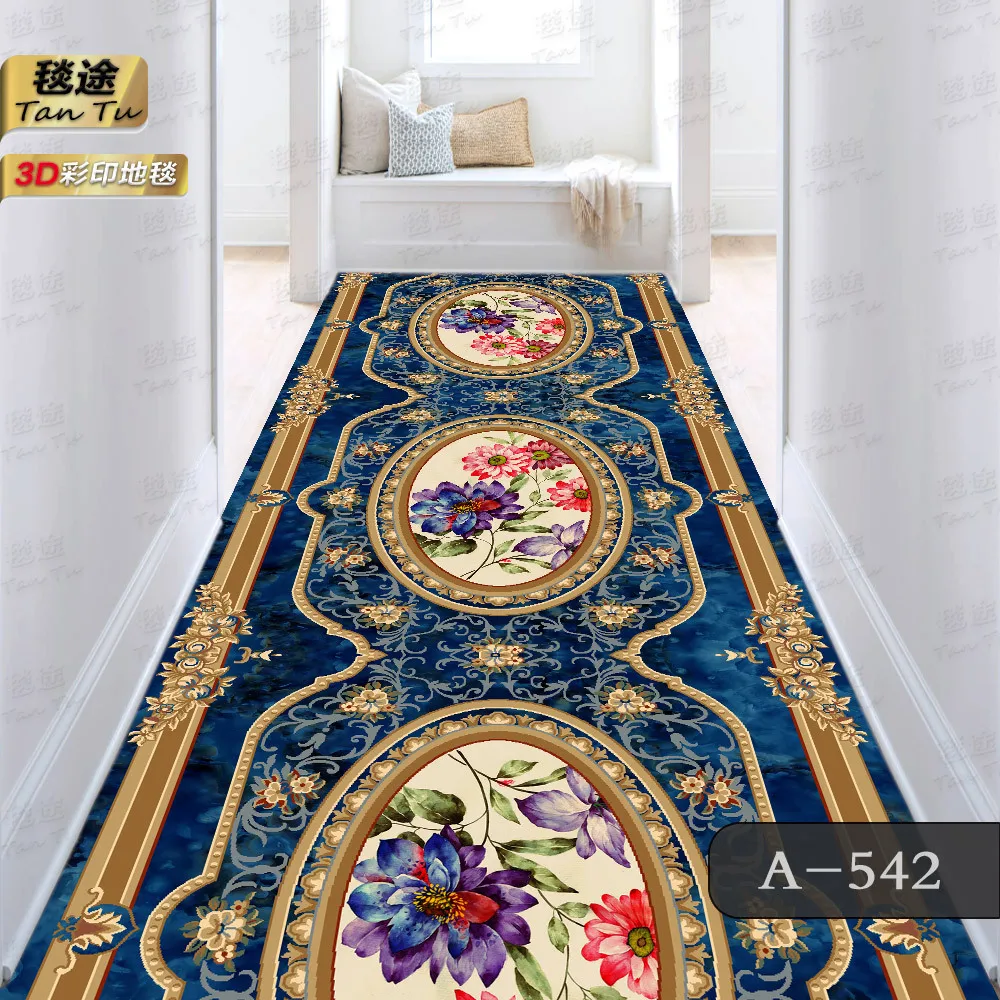 

Traditional Elegant Floral Lobby Carpets Long Area Rugs Stairway Hallway Home Decor Corridor Aisle Party Wedding Anti Slip