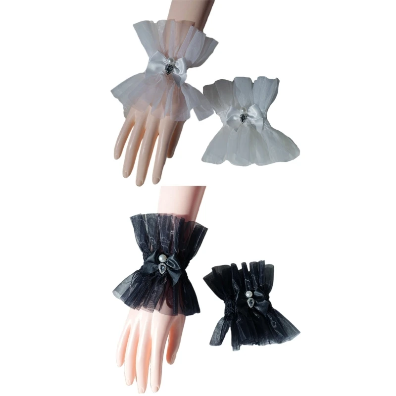 Cosplay Maid Pleated Flared Wrist Cuffs with Bowknot Decors Detachable Wrist Woman Clothing Accessory 10CF
Cosplay Maid Pleated Flared Wrist Cuffs with Bowknot Decors Detachable Wrist Woman Clothing Accessory 10CF