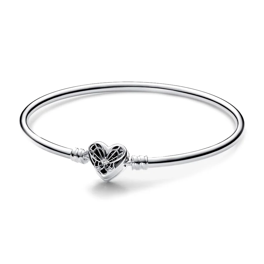 New 925 Stering Silver Pan Moments Heart & Butterfly Bangle fit Pan Charms for Women Anniversary Wedding Gift
New 925 Stering Silver Pan Moments Heart & Butterfly Bangle fit Pan Charms for Women Anniversary Wedding Gift