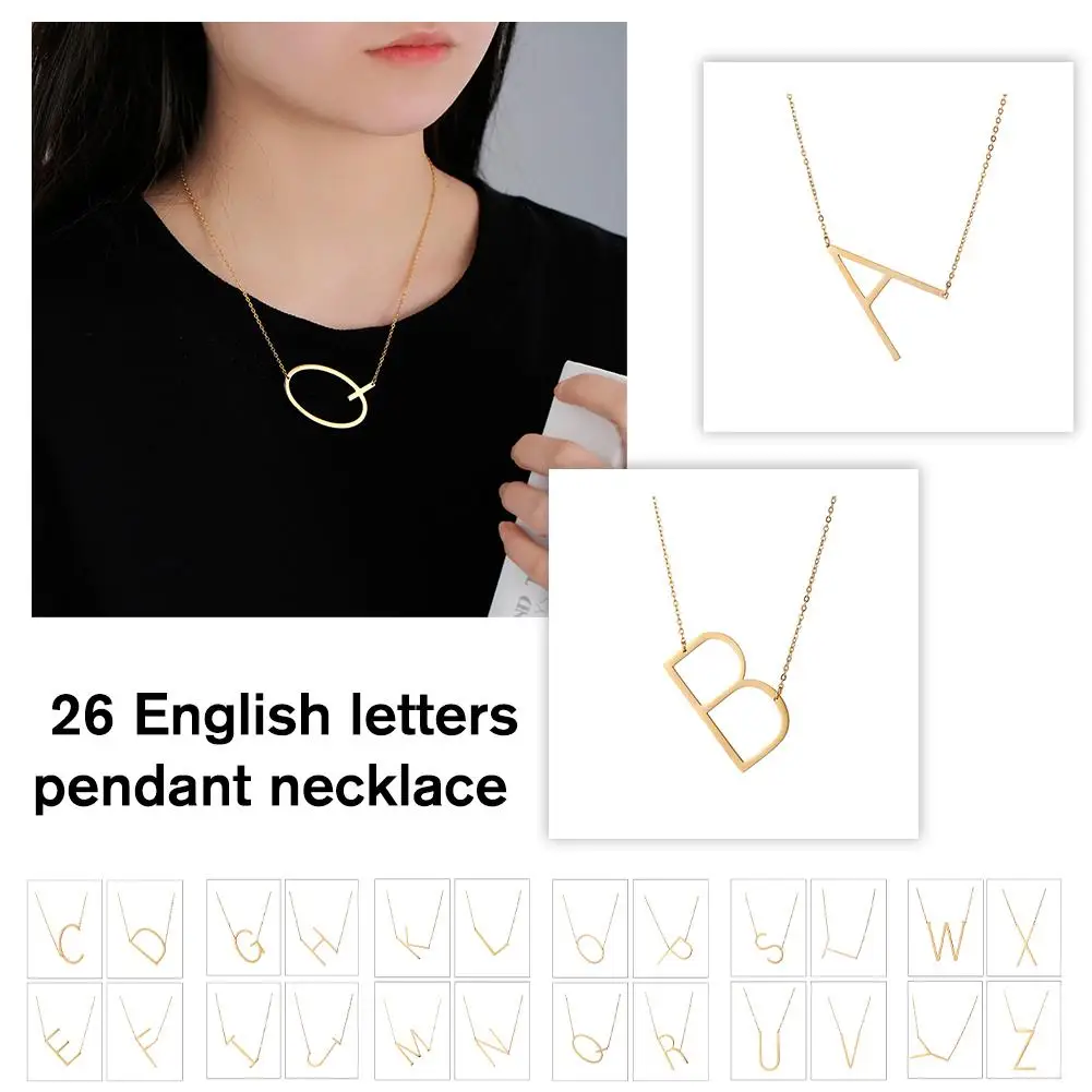 26 Letter ABCD Necklace Gold Plated 26 Letter Pendant Side Necklace Necklace Women's Clavicle Chain Large Z5S7
26 Letter ABCD Necklace Gold Plated 26 Letter Pendant Side Necklace Necklace Women's Clavicle Chain Large Z5S7