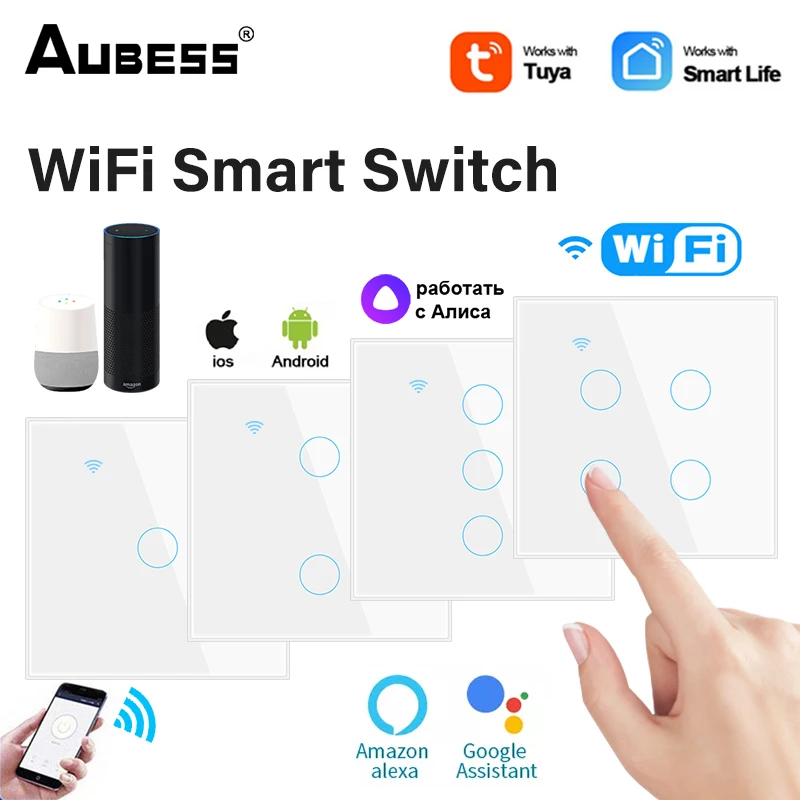 Умный сенсорный выключатель CoRui TUYA, Wi-Fi, стандарт ЕС, 1/2/3/4 клавиши, домашняя настенная кнопка, таймер, голосовое управление через Alexa Google Assistant
Умный сенсорный выключатель CoRui TUYA, Wi-Fi, стандарт ЕС, 1/2/3/4 клавиши, домашняя настенная кнопка, таймер, голосовое управление через Alexa Google Assistant
