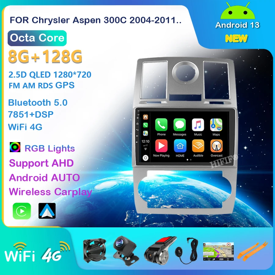 Автомагнитола для Chrysler Aspen 300C 2004-2011 2 Din 2.5D 9 дюймов Android, мультимедийный видеоплеер, аудио, FM, BT, GPS-навигация, головное устройство
Автомагнитола для Chrysler Aspen 300C 2004-2011 2 Din 2.5D 9 дюймов Android, мультимедийный видеоплеер, аудио, FM, BT, GPS-навигация, головное устройство