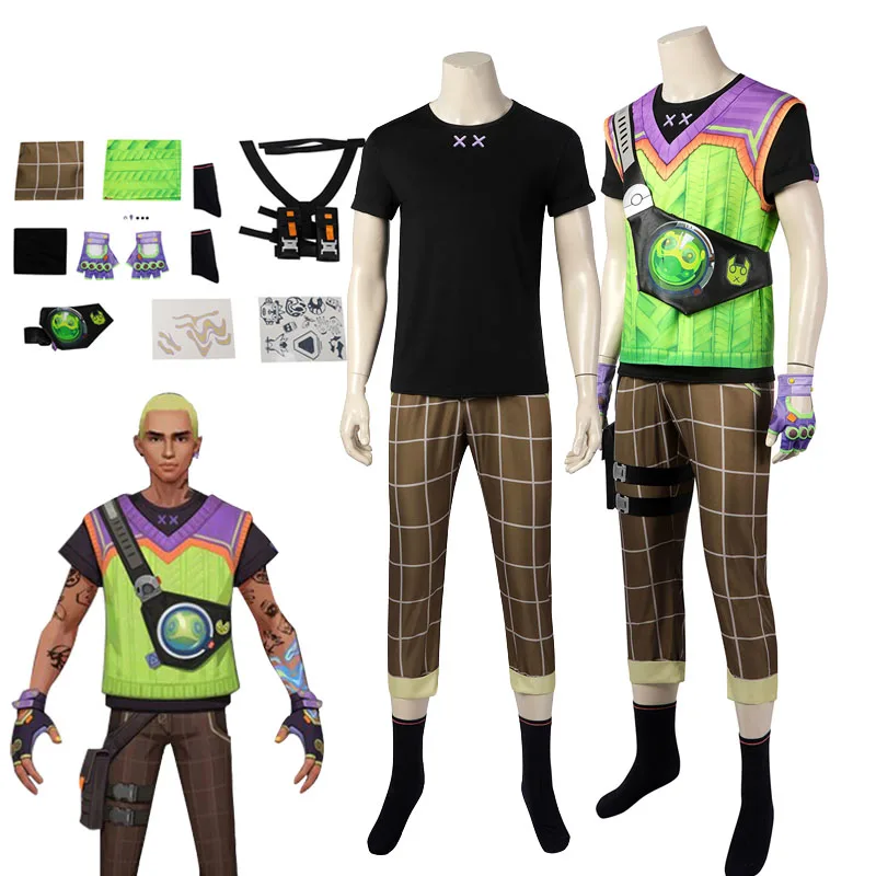 Free Return VVALORANT Gekko Cosplay Costume T-shirt Vest Pants Bag Halloween Carnival Party Disguise Suit For Adult Men Male
Free Return VVALORANT Gekko Cosplay Costume T-shirt Vest Pants Bag Halloween Carnival Party Disguise Suit For Adult Men Male