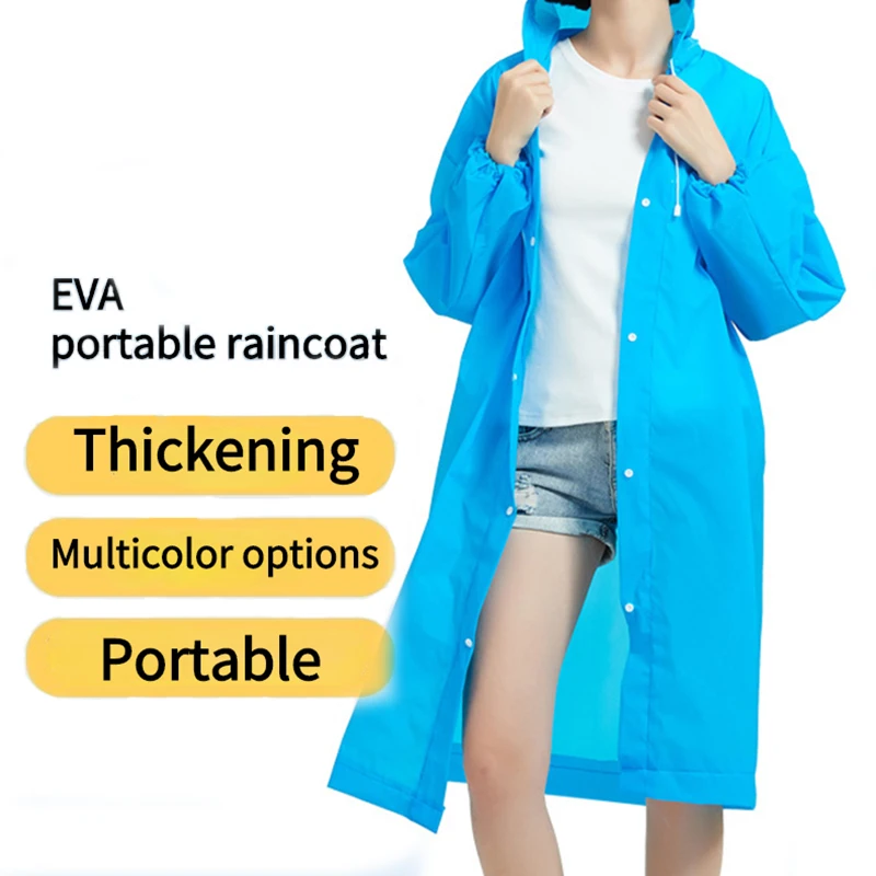 Adult EVA Unisex Raincoat Reusable Thickened Waterproof High Quality Women Men Camping Transparent Poncho Hooded Rainwear Suit
Adult EVA Unisex Raincoat Reusable Thickened Waterproof High Quality Women Men Camping Transparent Poncho Hooded Rainwear Suit