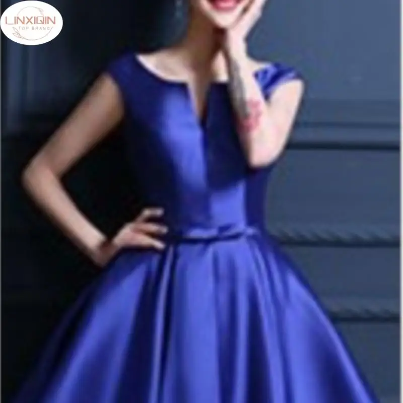 

Silk Burgundy Party Dress Maid Of Honer Scoop Neck Ribbon Bow Draped Dresses For Women Wedding Party Dress