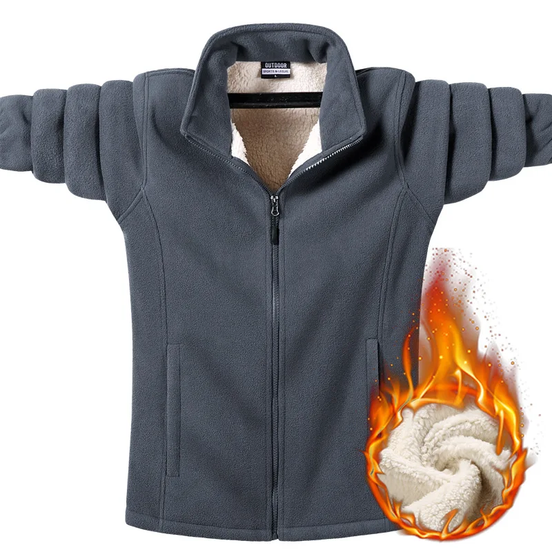 

Fleece Jacket Men Autumn Winter Coat Zip Up Plus Size Jacket Men Fashion Clothing Warm Fleece Lined Fur Coat For Men 2022