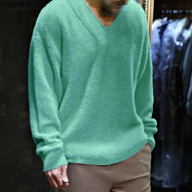 Топы INCERUN 2023, мужской однотонный Свободный Повседневный пуловер в американском стиле с V-образным вырезом, женский свитер с длинным рукавом
Топы INCERUN 2023, мужской однотонный Свободный Повседневный пуловер в американском стиле с V-образным вырезом, женский свитер с длинным рукавом