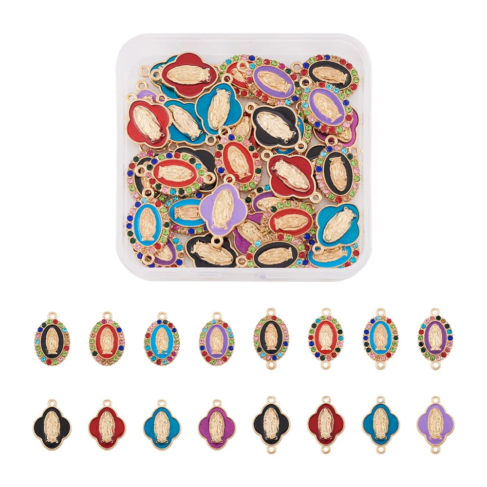 32pcs Zinc Alloy Enamel Connector Charms & Pendants Oval & Flower with Virgin Pattern Mixed Color for DIY Bracelet Necklace
32pcs Zinc Alloy Enamel Connector Charms & Pendants Oval & Flower with Virgin Pattern Mixed Color for DIY Bracelet Necklace