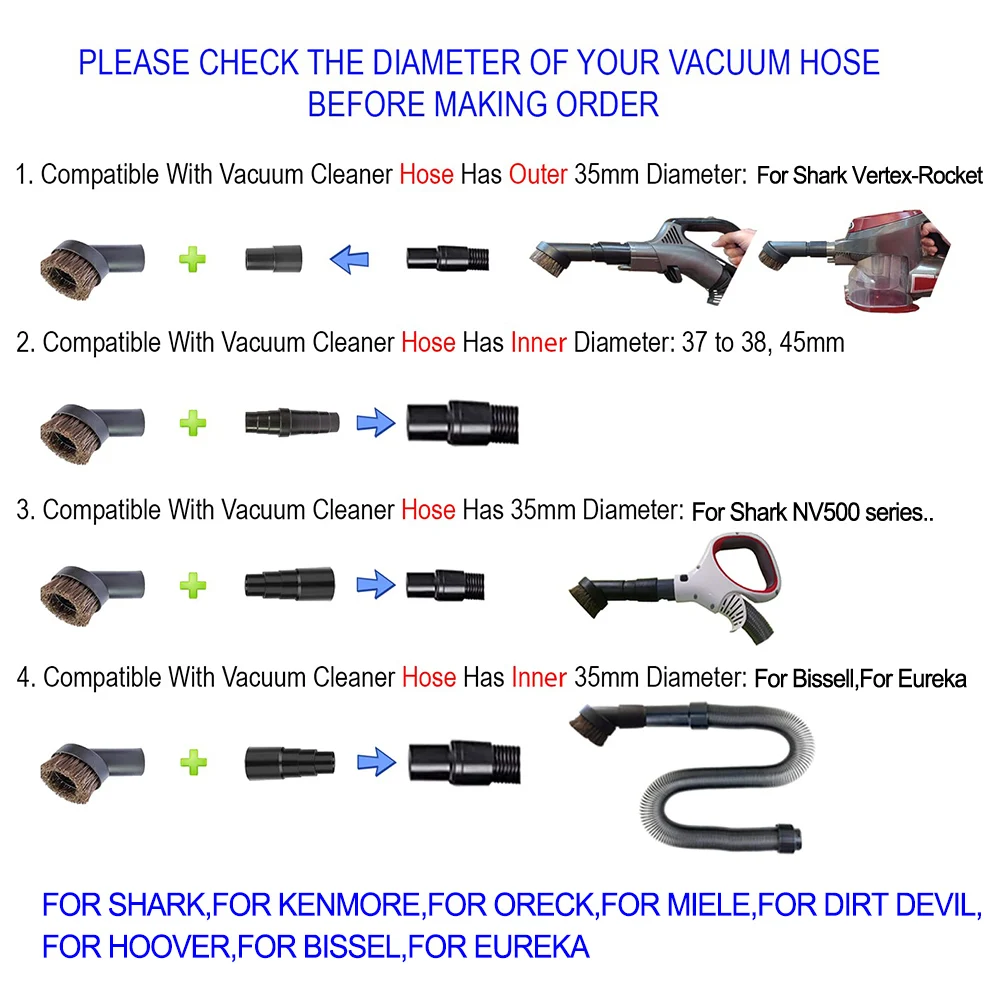 Household Universal Vacuum Cleaner Attachment Adapter Vacuum Hose Adapter 1-1/4\" Or 1-1/2\" Hose Connector Dust Conversion
Household Universal Vacuum Cleaner Attachment Adapter Vacuum Hose Adapter 1-1/4\" Or 1-1/2\" Hose Connector Dust Conversion