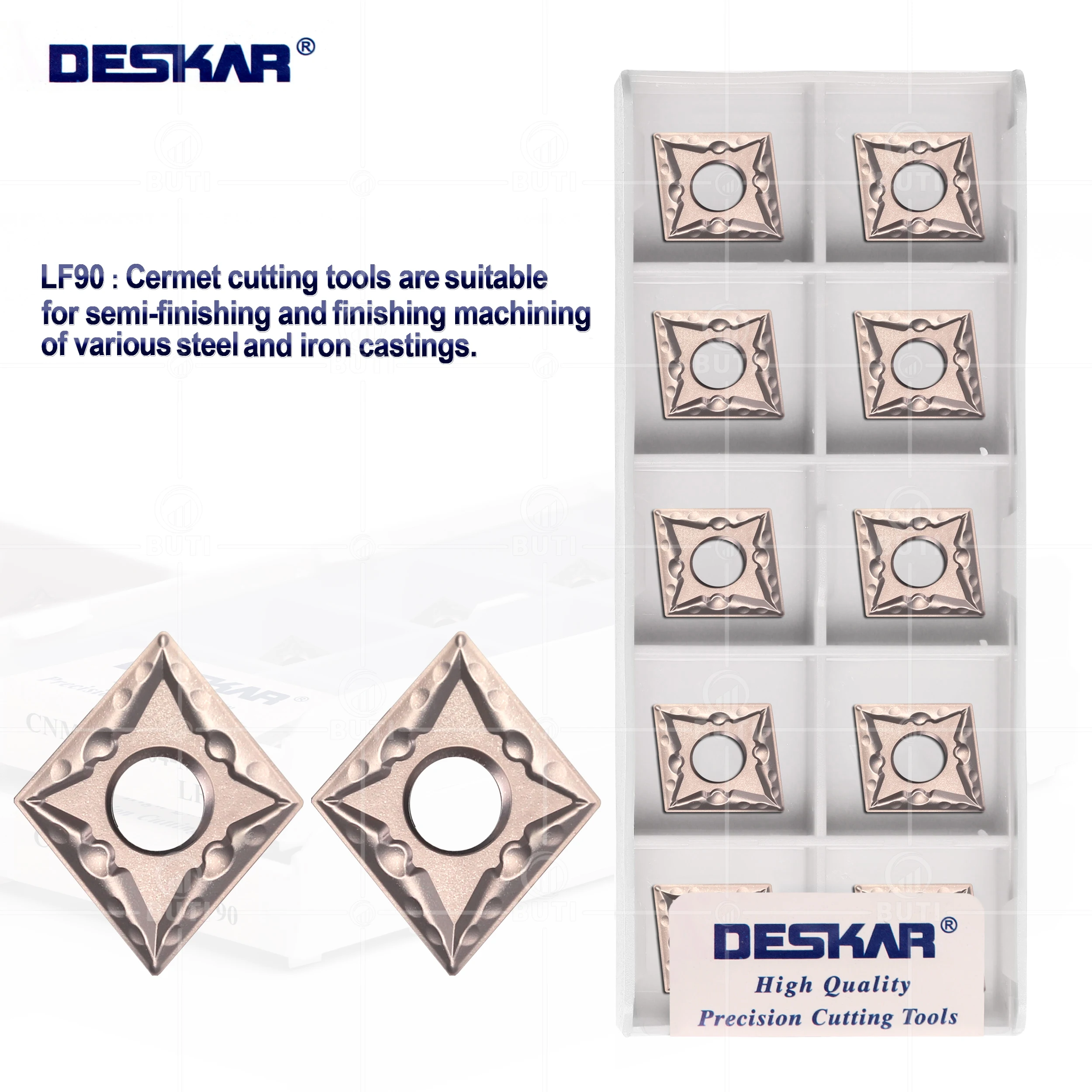 DESKAR 100% Original CNMG120404 CNMG120408-MT LF90 CNC Lathe External Turning Tool Cermet Insert Cutter Tool Parts Lathe Machine
DESKAR 100% Original CNMG120404 CNMG120408-MT LF90 CNC Lathe External Turning Tool Cermet Insert Cutter Tool Parts Lathe Machine