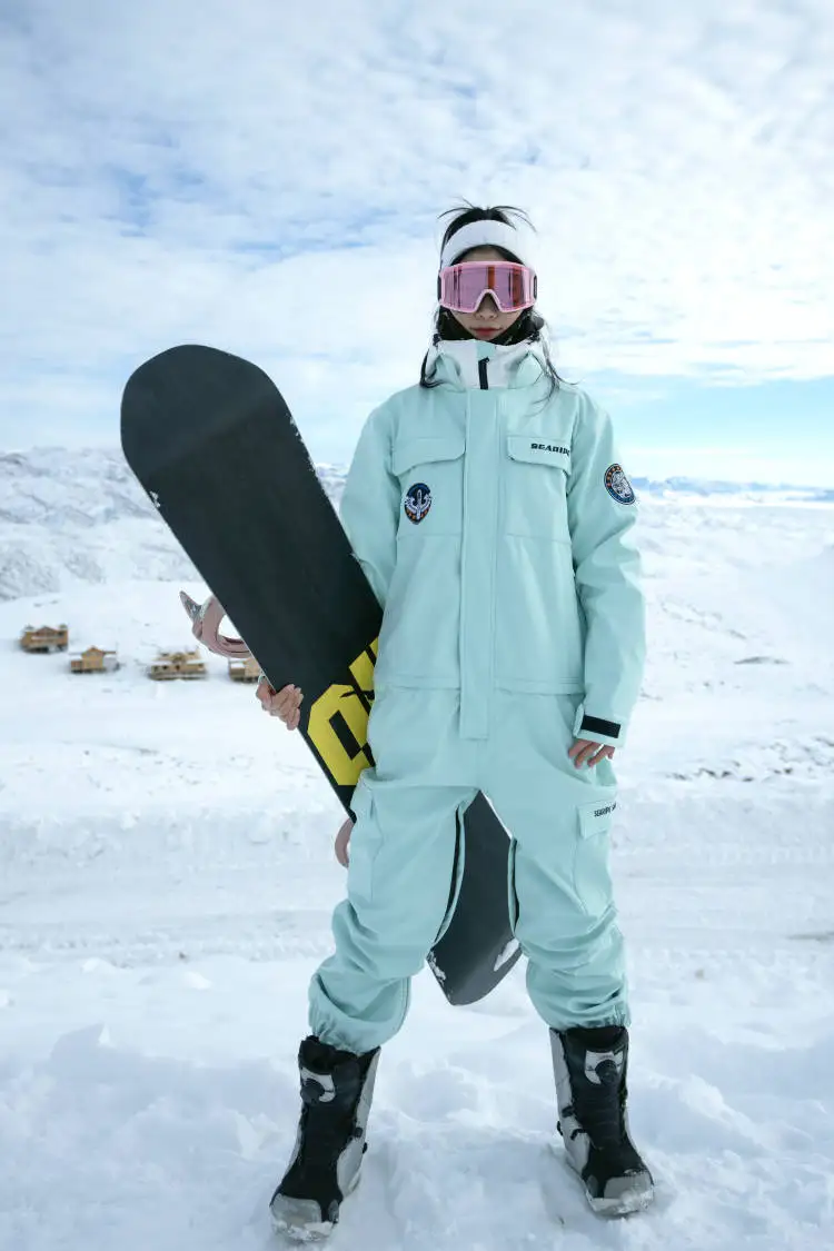 Unisex Hooded Skiing Snowboard Jumpsuit