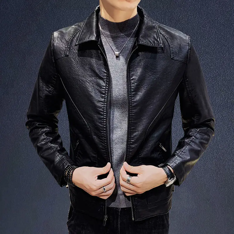 Men's leather coat short spring and autumn imitation thin casual new spring leather jacket
Men's leather coat short spring and autumn imitation thin casual new spring leather jacket