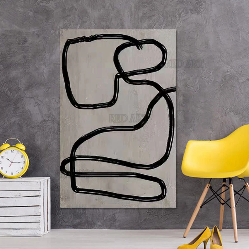 Abstract Black Lines Nordic Oil Painting Wall Decor Poster Art, Hand Painted Canvas Artwork, Modern Hotel Bedroom Decoration
Abstract Black Lines Nordic Oil Painting Wall Decor Poster Art, Hand Painted Canvas Artwork, Modern Hotel Bedroom Decoration