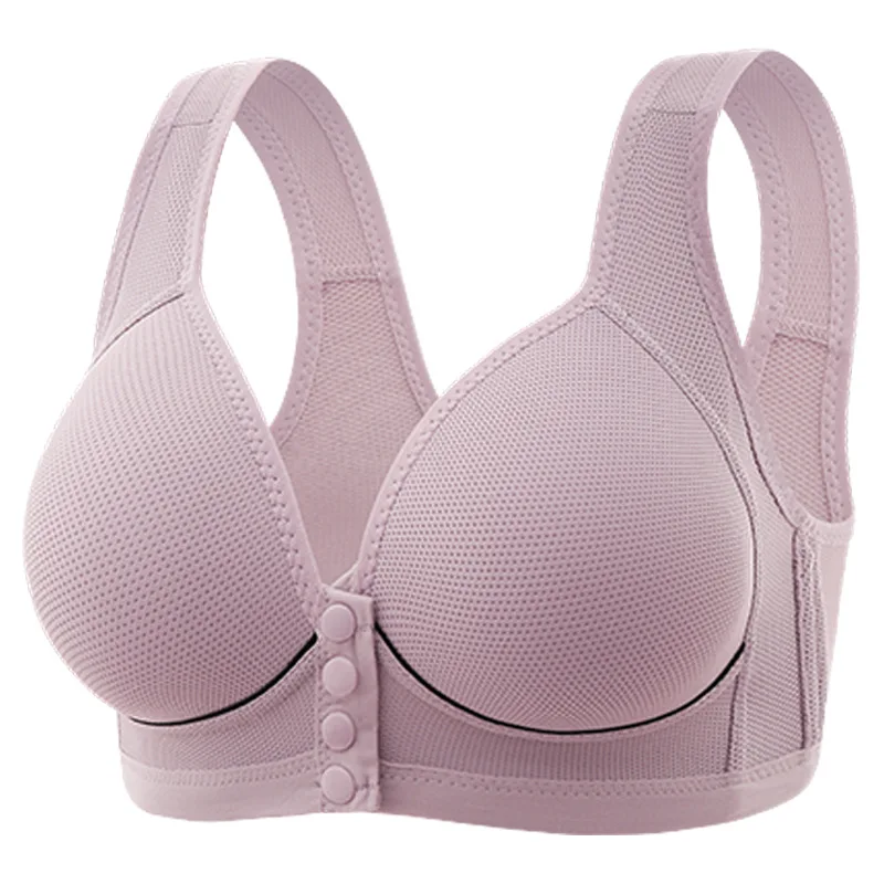New large size gathered women's bra fixed sponge cups front button button type thin cup breathable non-steel ring underwear
New large size gathered women's bra fixed sponge cups front button button type thin cup breathable non-steel ring underwear