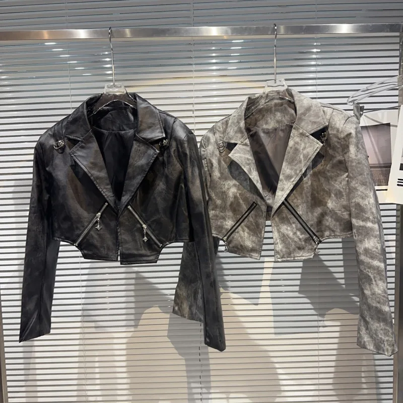 2024 Autumn New Collection Long Sleeve Double Zippers Tie Dye Pu Jacket Women Short Faux Leather Coat GL203
2024 Autumn New Collection Long Sleeve Double Zippers Tie Dye Pu Jacket Women Short Faux Leather Coat GL203