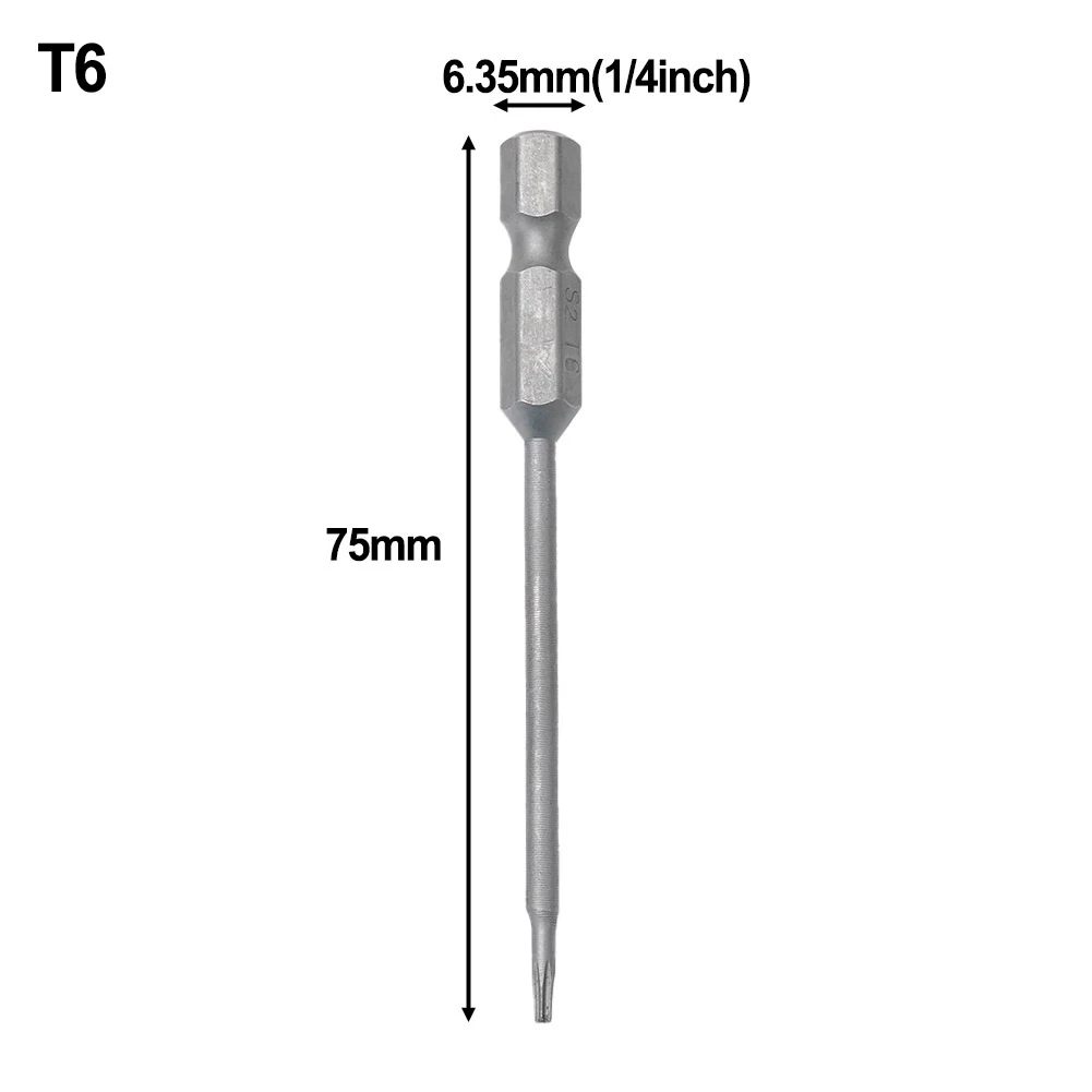 Hand Tools Screwdriver Bit Magnetic Bit 1pc 75mm Accessories Durable T10 T15 T20 T25 T30 T6 1/4 Inch Hex Shank
Hand Tools Screwdriver Bit Magnetic Bit 1pc 75mm Accessories Durable T10 T15 T20 T25 T30 T6 1/4 Inch Hex Shank