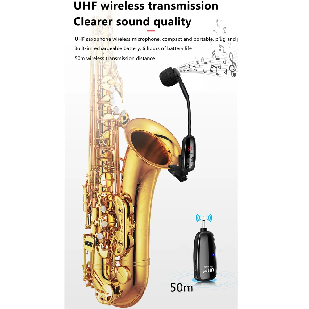 600-900MHz UHF Wireless Saxophone Microphone PortableClip On Wireless Receiver Transmitter Musical Instrument Microphone
600-900MHz UHF Wireless Saxophone Microphone PortableClip On Wireless Receiver Transmitter Musical Instrument Microphone