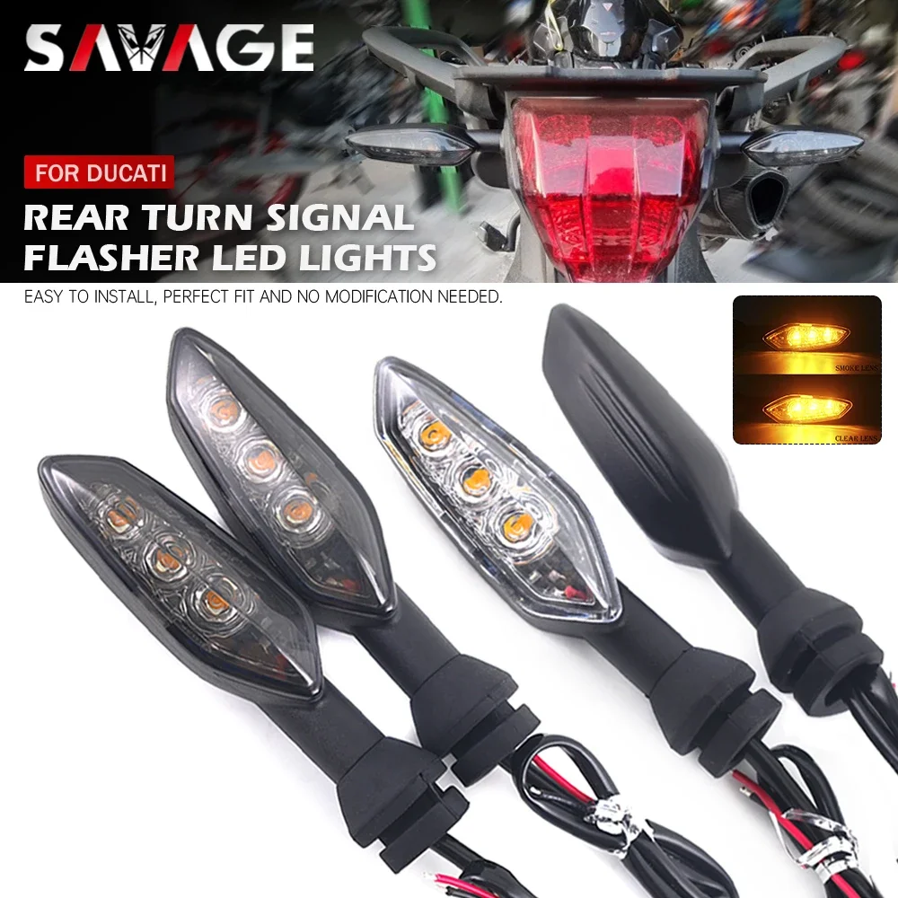 

LED Turn Signal Light For DUCATI Hypermotard 950 939 821/SP Hyperstrada Panigale V4 V2 1299 959 899 Motorcycle Rear Flashing