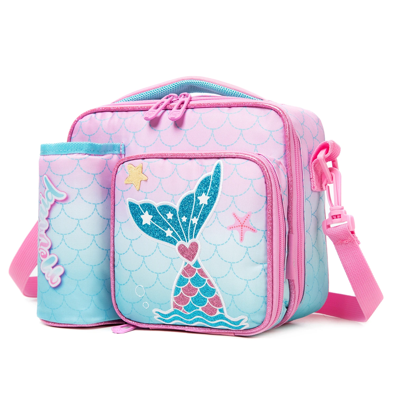 

Girls Lunch Bag Mermaids and Alpacas Cute Polyester Lunch Bag for Picnic Outing School Best Gift for Girls