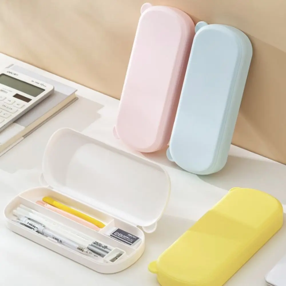 Простой милый цветной Настольный футляр для ручек в форме медведя в Корейском стиле, школьные принадлежности, Канцелярский карандаш для студентов