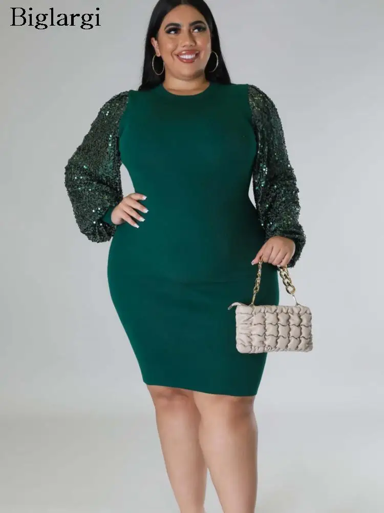 Plus Size Autumn Midi Dress Women Sequin Bling Fashion Patchwork Puff Long Sleeve Ladies Dresses Bodycon Sexy Woman Dress 2023
Plus Size Autumn Midi Dress Women Sequin Bling Fashion Patchwork Puff Long Sleeve Ladies Dresses Bodycon Sexy Woman Dress 2023