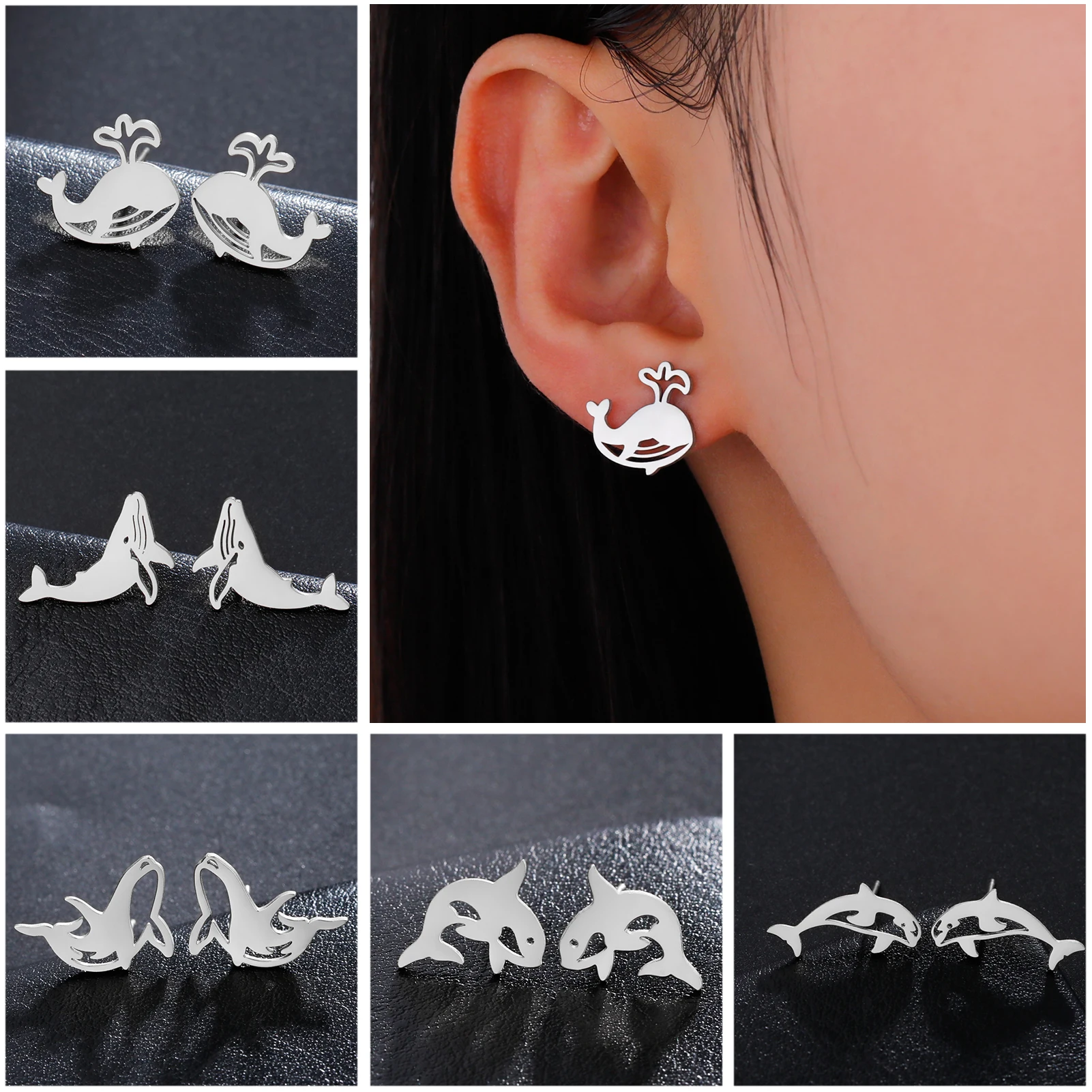 Unift Whale Shark Animal Earrings Stainless Steel Stud Earrings for Women Korean Fashion Lovely Mini Ear Piercing Jewelry Gift
Unift Whale Shark Animal Earrings Stainless Steel Stud Earrings for Women Korean Fashion Lovely Mini Ear Piercing Jewelry Gift