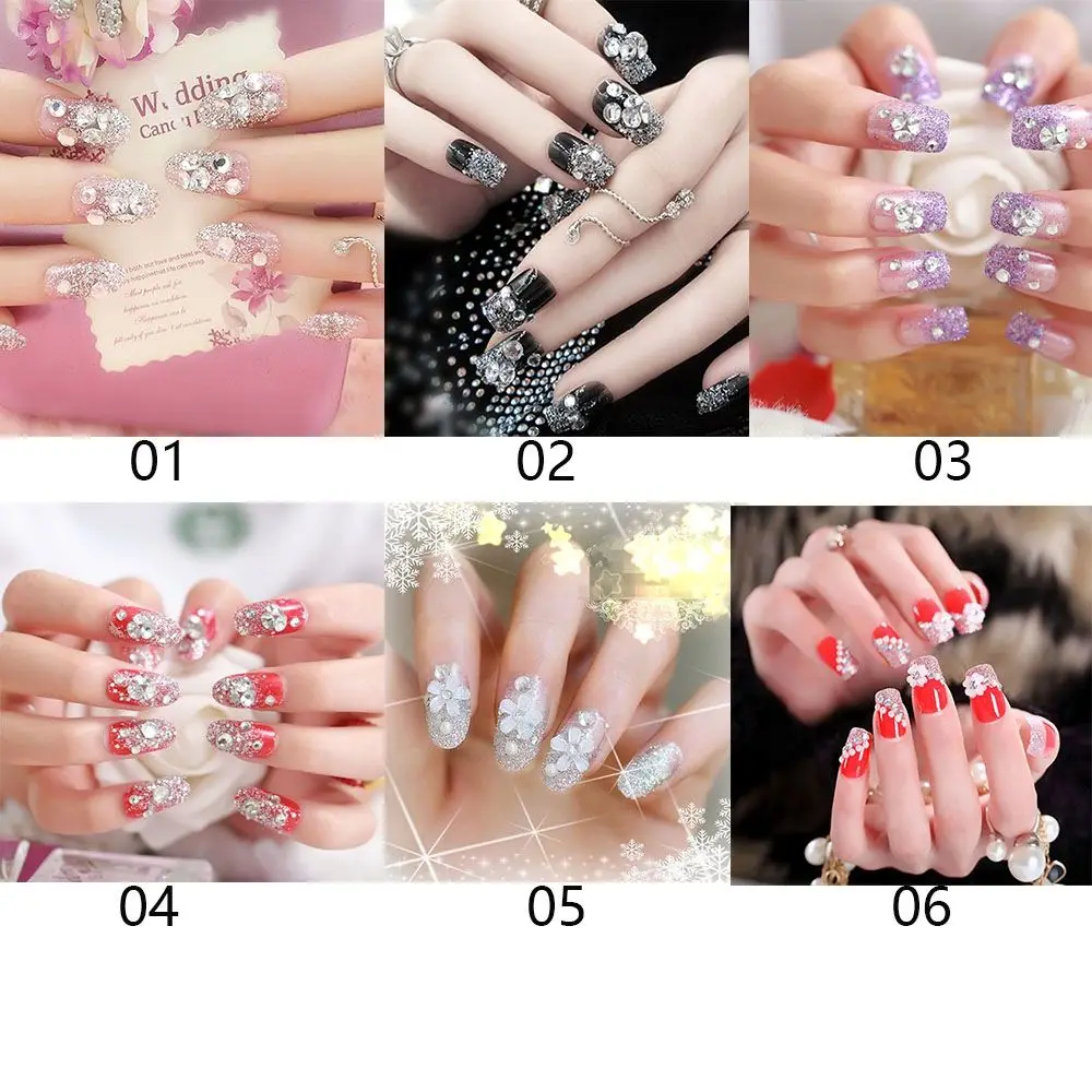 24Pcs False Nail Tips Square Glitter Full Cover Crystal Flower Diamond Fake Nails Art Tool With Glue Bride Wedding
24Pcs False Nail Tips Square Glitter Full Cover Crystal Flower Diamond Fake Nails Art Tool With Glue Bride Wedding