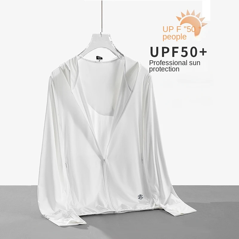 

UPF50+ Lightweight Sunscreen Clothes Summer UV Protection Fishing Casual Jackets for Men and Women Ice Silk Quick Drying Jackets