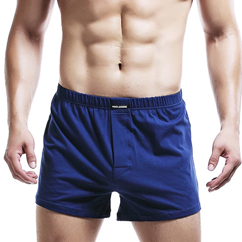 

Men's Cotton Homewear Boxer Shorts Ultra Soft Breathable Loose Fitting Solid Color Arrow Pants Night Sleeping Underwear