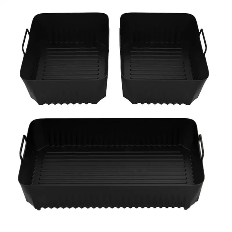 

Silicone Air Fryer Pot Liner Oven Baking Tray Pizza Fried Chicken Grill Pan Basket Reusable Pot Baskets Non-stick Baking Liners