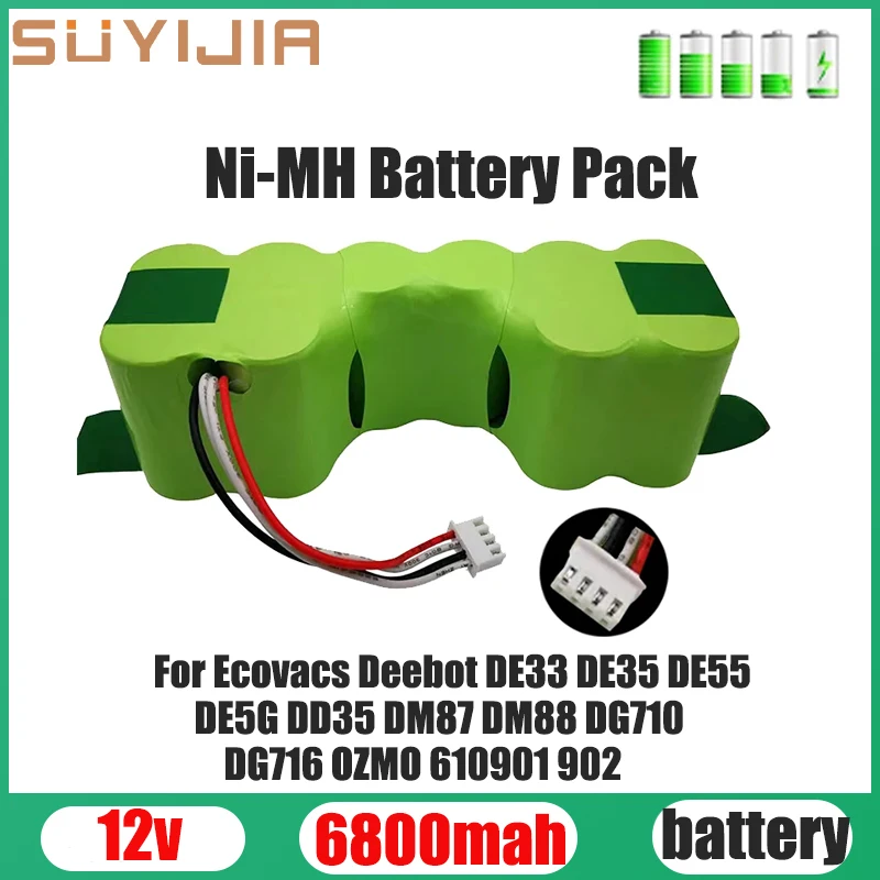 Сменный аккумулятор NIMH 12 В для робота-пылесоса Ecovacs DE33 DD35 DE55 DE5G DM88DG710 DG716 Deebot Набор для уборочной машины
Сменный аккумулятор NIMH 12 В для робота-пылесоса Ecovacs DE33 DD35 DE55 DE5G DM88DG710 DG716 Deebot Набор для уборочной машины