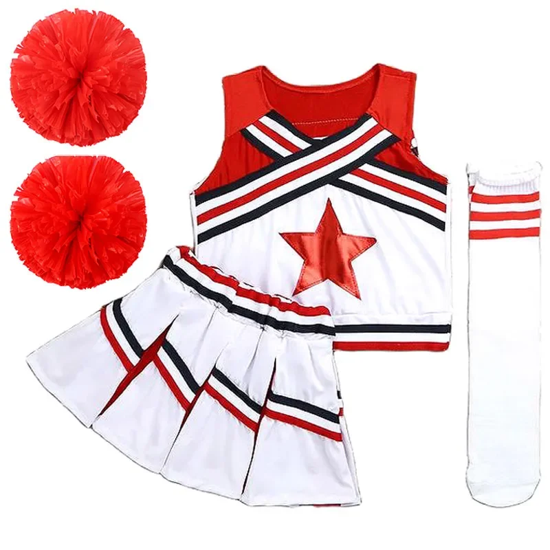 Pompoms Cheerleading Costume Women Girls Competition Red Cheerleaders School Team Uniform Class Suit For Child Dancing Costumes
Pompoms Cheerleading Costume Women Girls Competition Red Cheerleaders School Team Uniform Class Suit For Child Dancing Costumes
