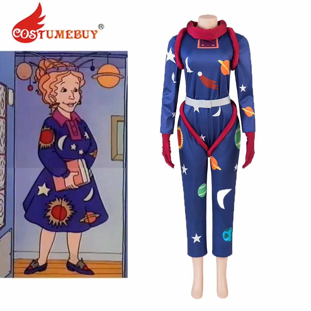 

The Magic School Bus Miss Frizzle Cosplay Jumpsuit Teacher Planets Solar System Space Galaxy Ms Frizzle Bodysuit Halloween Women
