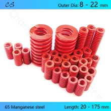 Compression Spring Medium Load Die Mold Springs Red Outer Diameter 8 10 12 14 16 18 20 22mm Length 20 25 30 35 40 45 - 175mm
