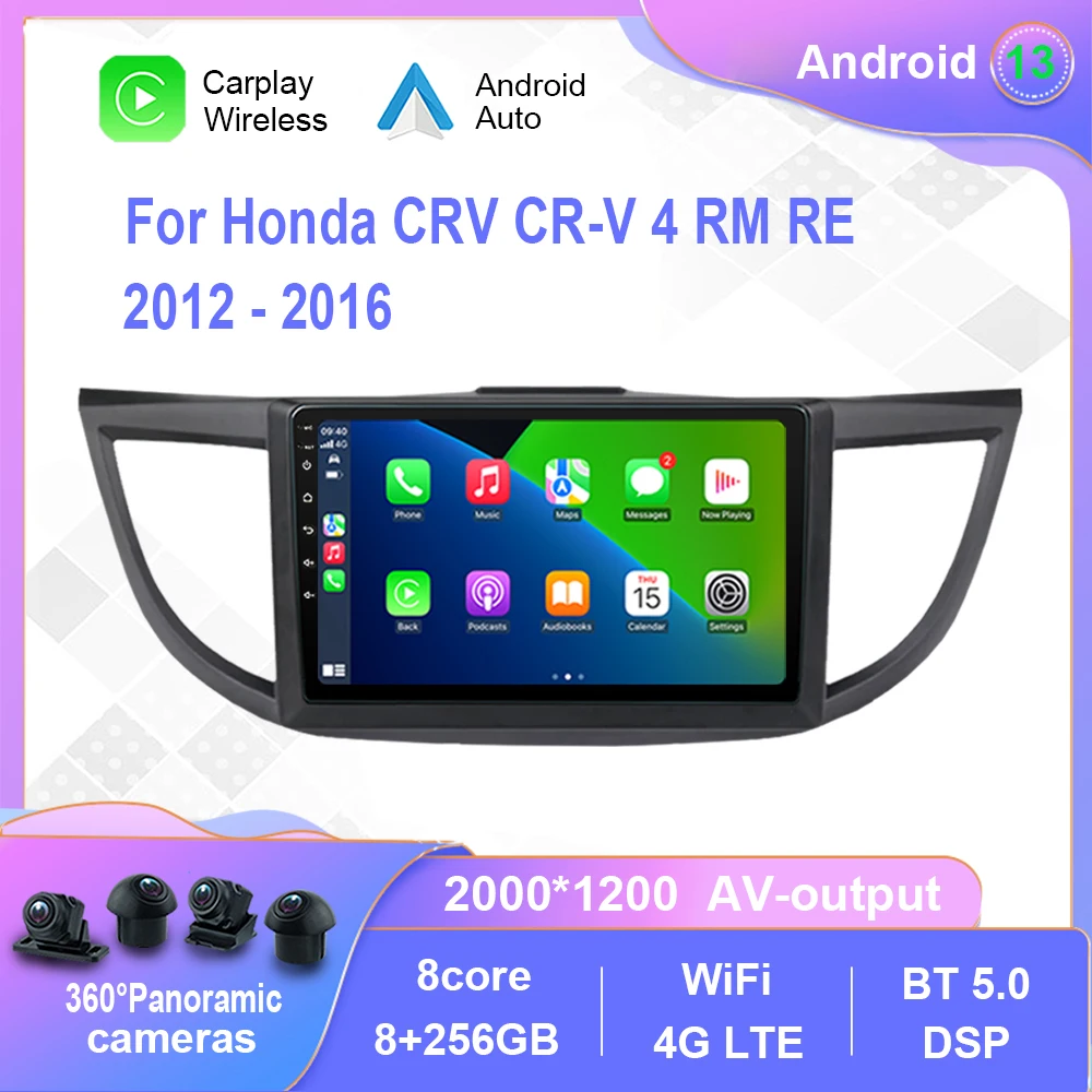 

Android 12.0 For Honda CRV CR-V 4 RM RE 2012-2016 Car Radio Multimedia Video Player Navigation stereo Carplay No 2din 2 din dvd