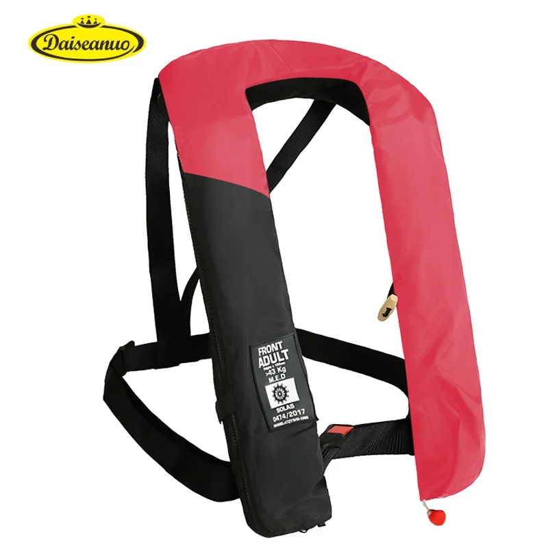 

Daiseanuo-Manual Auto Inflatable Life Jackets, Marine Life Vest, Double Chambers, Large Buoyancy, CE, SOLAS Approved, 150N, 275N