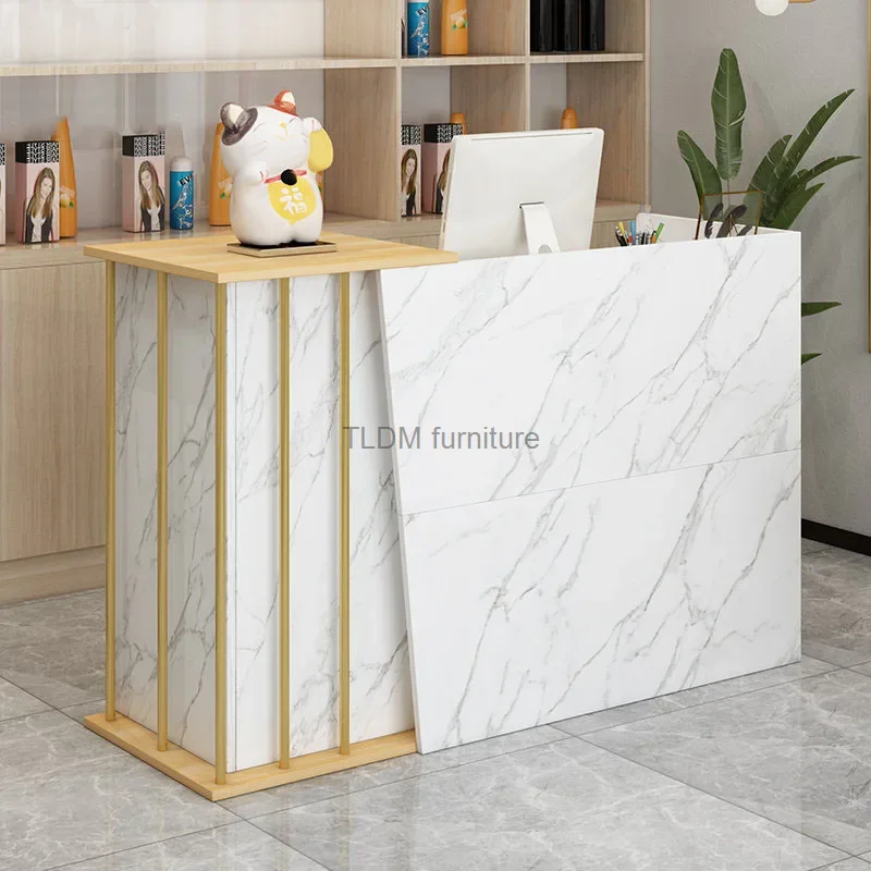 

Modern wood Reception Desks Simple Supermarket Cashier Hotel Small Reception desk Beauty Salon Clothing Store checkout counter Z