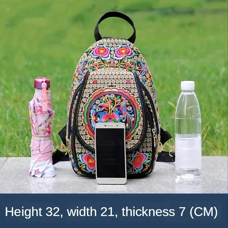 Handmade Embroidered Design Canvas Backpack Women Small Ethnic Rucksack Knapsack Female Travel Multifunction Shoulder Chest Bag Handmade Embroidered Design Canvas Backpack Women Small Ethnic Rucksack Knapsack Female Travel Multifunction Shoulder Chest Bag