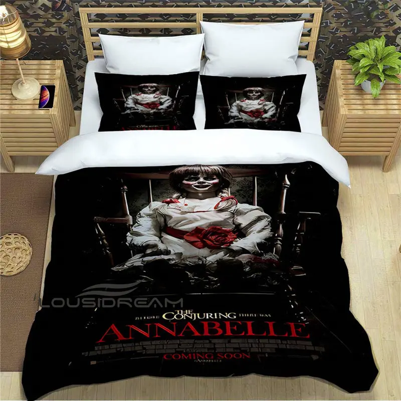 Annabelle Horror Ghost Wafer Pattern Large Bedding Set 3D Printed Down Duvet Cover Bed Cover Pillow Cover Bedroom Decoration
Annabelle Horror Ghost Wafer Pattern Large Bedding Set 3D Printed Down Duvet Cover Bed Cover Pillow Cover Bedroom Decoration