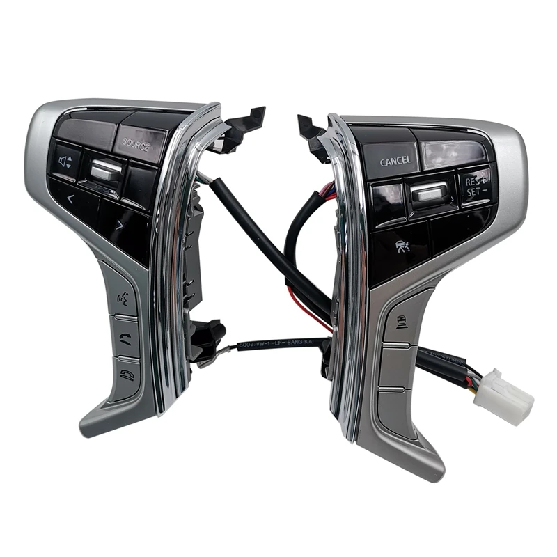 

Steering Wheel Audio Radio Button Cruise Control Switch Parts Silver For Mitsubishi PAJERO SPORT 2015-2022 Outlander Delica L200