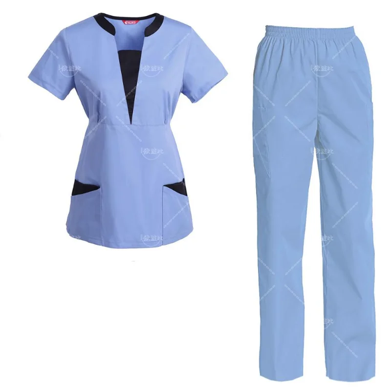 

New models Women's Scrub Set Nursing Uniform Set Scrub Top and Scrub Pants