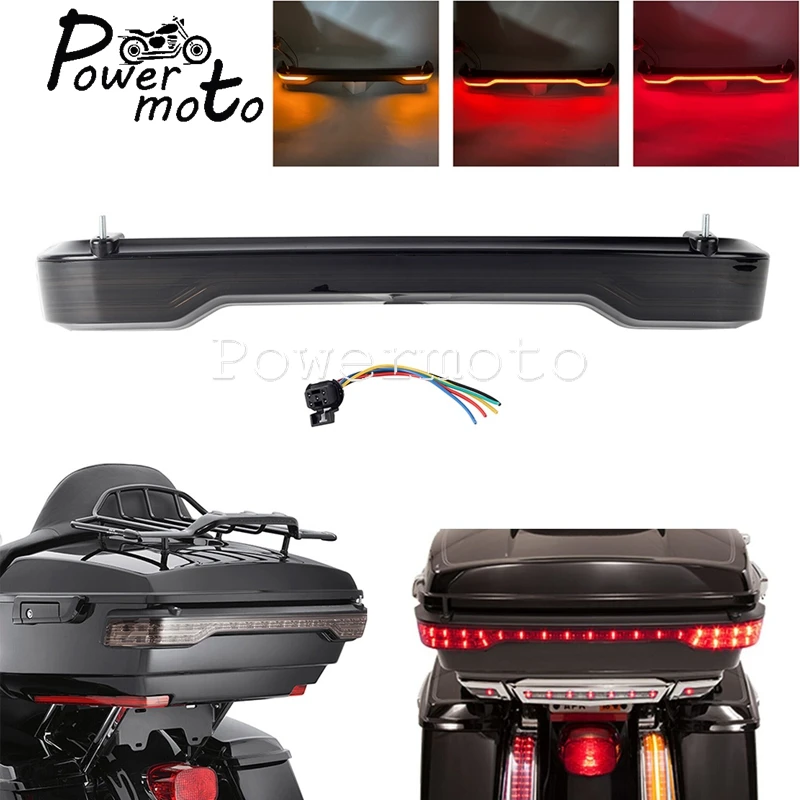 

For Harley Touring Electra Glide Ultra Classic FLHTK FLHTKL FLTRU 14+ Motorcycle LED Rear Tour Pack Trunk Light Brake Tail Lamp