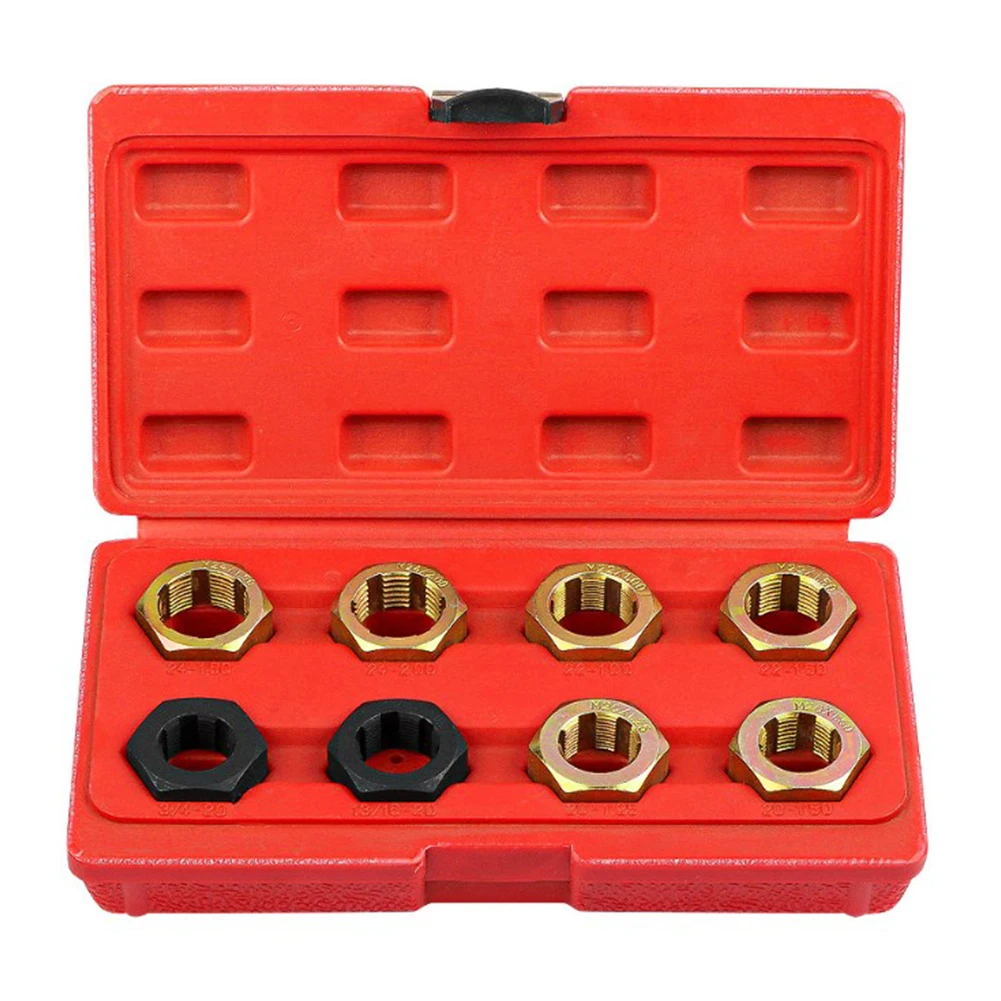 8pcs Axle Spindle Rethreading Tool Set Universal Thread Chaser Repair With Case For Cleaning Or Repairing Axle Threads On Most
8pcs Axle Spindle Rethreading Tool Set Universal Thread Chaser Repair With Case For Cleaning Or Repairing Axle Threads On Most