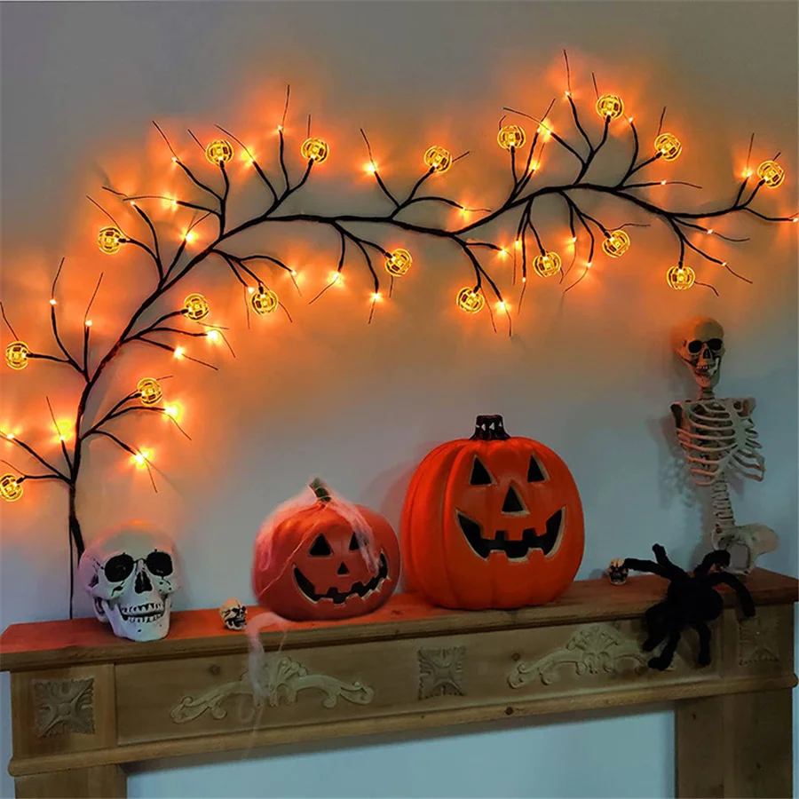 Battery Operated LED Willow Vine String Lights Creative Spider Pumpkin Bat Light Garlands for Bedroom Halloween Home Decoration
Battery Operated LED Willow Vine String Lights Creative Spider Pumpkin Bat Light Garlands for Bedroom Halloween Home Decoration