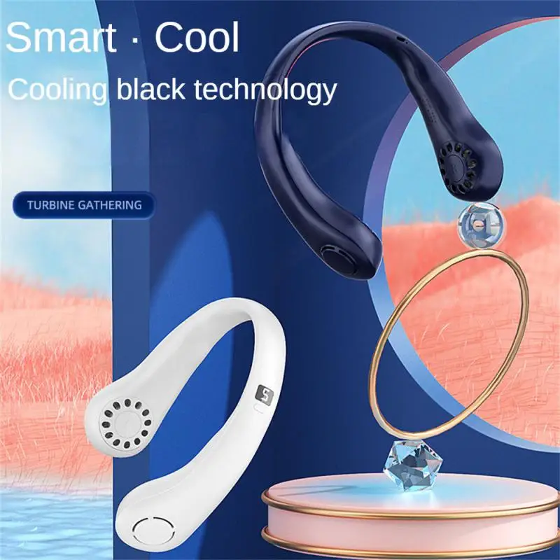 

Portable Wireless Neck Fan USB Rechargeable Electric Mute Bladeless Mini Fans Air Conditioning Cooler for Sports Home