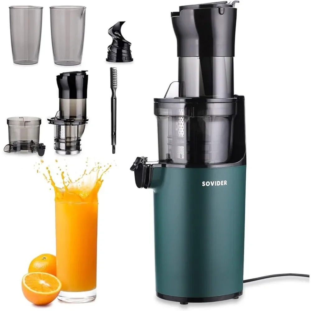 

Compact Slow Masticating Juicer Machines- Up to 92% Juice Yield and 3.1" Wide Chute Cold Press Juicer