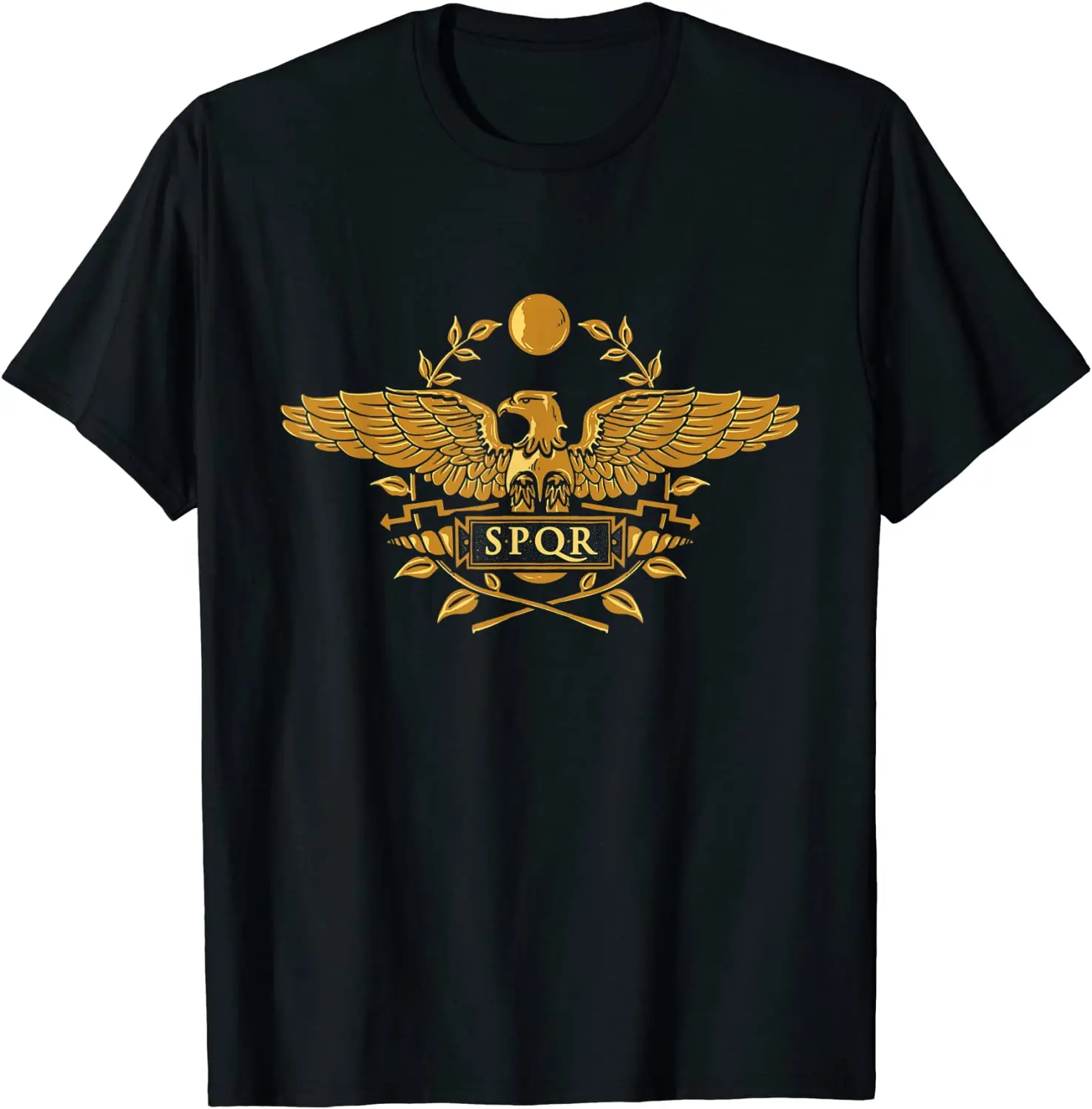 

SPQR History Roman Empire Gold Eagle Men T-Shirt Short Sleeve Casual 100% Cotton O-Neck Summer Tees