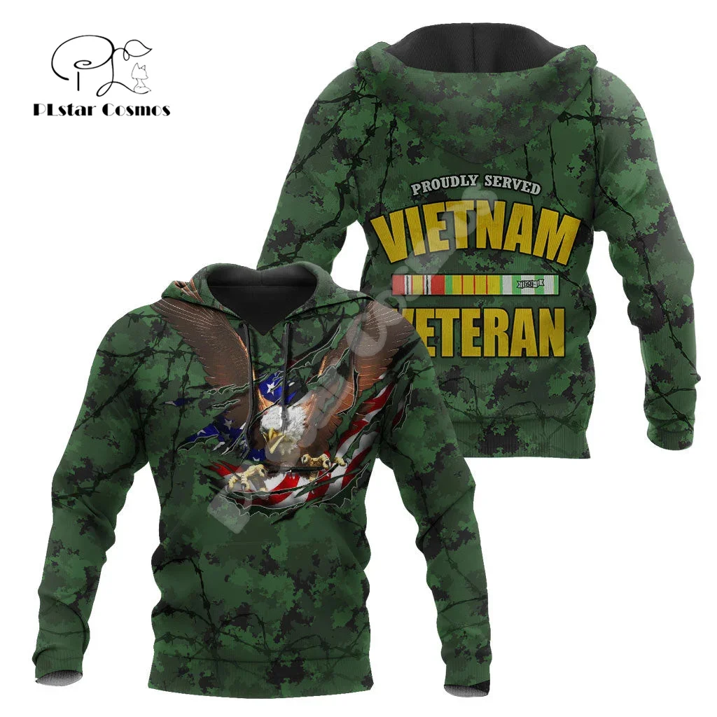 

Custom Name Army Military Veteran Soldier Camo Eagle Long Sleeves Tracksuit 3DPrint Pullover Streetwear Casual Jacket Hoodies 32