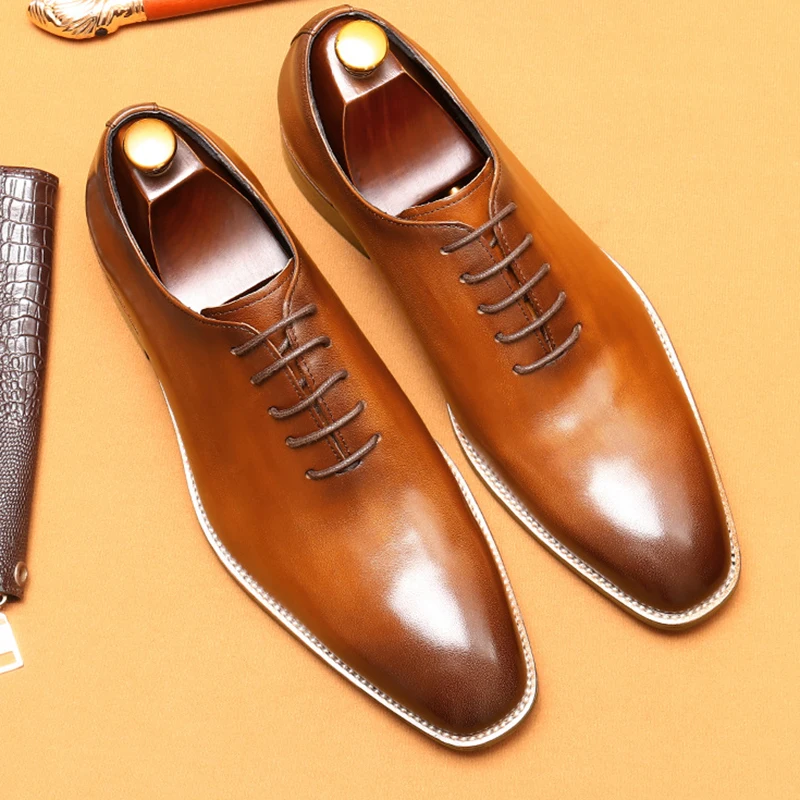 Italian Style Mens Oxford Shoes Genuine Leather Dress Shoes Handmade High Quality Lace-Up Wedding Formal Business Shoes For Men
Italian Style Mens Oxford Shoes Genuine Leather Dress Shoes Handmade High Quality Lace-Up Wedding Formal Business Shoes For Men
